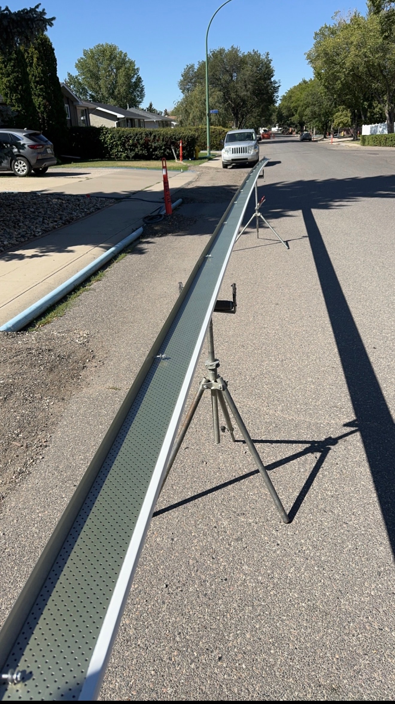 Eavestrough installation on Regina home